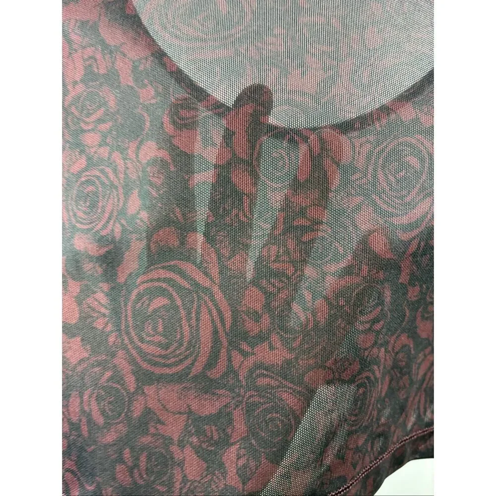 Sweaty Betty Long Sleeve Cropped Sheer Mesh Top in Floral Size XS - Picture 3 of 8